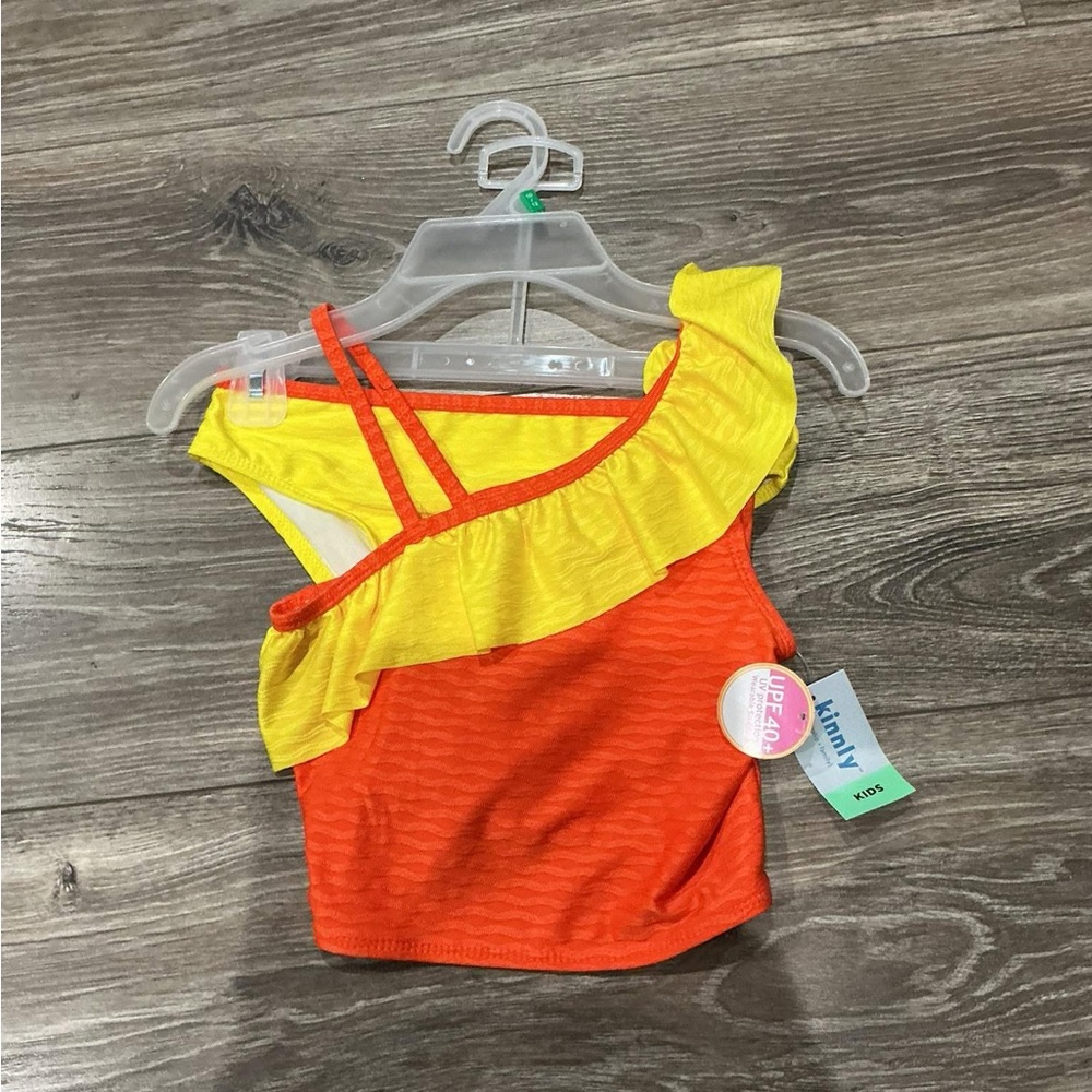 NWT Kids Yellow and Orange Ruffle Top